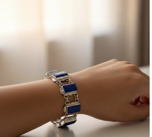 Vente en gros Dara Sterling Silver Lapis Lazuli Bracelet à fermoir à bascule pour les bijouteries - Product Image 2