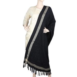 Women's Velvet <b>Shawl</b> - <b>Black</b> - Product Image 1
