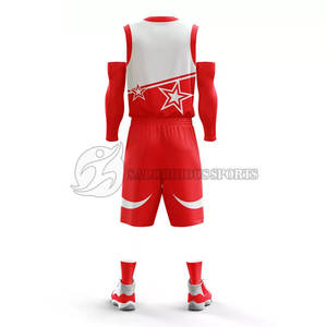 Maillot de basket-ball unisexe à logo personnalisable ensemble de vêtements de sport à col en V à séchage rapide pour adultes de grande taille respirant imprimé - Product Image 3