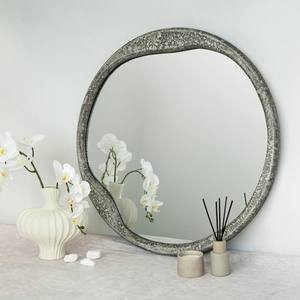 Coroghon Round <b>Decorative</b> <b>Wall</b> <b>Mirror</b> Vintage Vanity <b>Mirror</b> Rustic Textured Accent <b>Mirror</b> for Bathroom Living Room Bedroom - Product Image 1