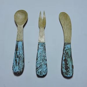 Couverts de table décoratifs pour couper le fromage Couverts en résine de bonne qualité faits en bois - Product Image 3