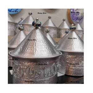 Plat de service en aluminium de qualité supérieure avec travail islamique Plat de service de couleur argent de qualité supérieure - Product Image 1