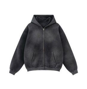 Vente en gros personnalisée Sweat à capuche français unisexe de haute qualité Sweats à capuche grande taille Sweat à capuche court uni à épaules tombantes - Product Image 1