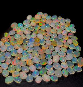 100% naturel éthiopien opale Cabochon lâche multi feu à facettes ovale poire arc-en-ciel couleur cristal blanc pour la fabrication de bijoux opale, - Product Image 1