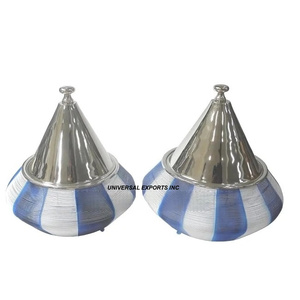 Hotpot de acero inoxidable pulido con espejo, cazuela de forma redonda de doble pared, calentador de alimentos de metal elegante de alta calidad con soporte de madera - Product Image 3