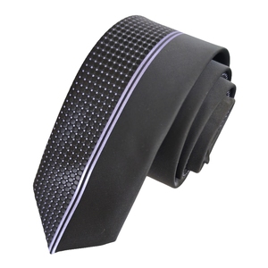 เนกไททรงสี่เหลี่ยมตัดบางแผงตามสั่งสีม่วงและสีดำ - Product Image 2