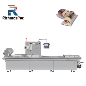 Thermoforming Auto Meat Vacuum MAP Tray Sealing Packaging Machine For Cheese Sausage Meat Bacon Automatically High Level