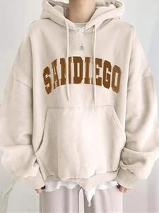 เสื้อฮู้ดดี้ผู้ชายแบบใหม่ ผ้าฝ้าย 100% ปักลาย  ทรงโอเวอร์ไซส์  แบบเรียบ  ปักลายเรียบๆ  ผ้าฟลีซสำหรับฤดูหนาว - Product Image 5