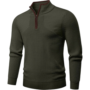 Pull en maille d'hiver pour homme, style vintage 'Old Money', personnalisé, en coton biologique anti-rides, respirant, décontracté et long - Product Image 4