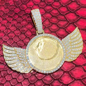 VVS Moissanite Angel Wings จี้รูปปีกจี้ hip hop เครื่องประดับของขวัญบุรุษจี้เครื่องประดับชุบทอง - Product Image 5