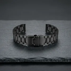 Bracelet de montre intelligent unisexe de luxe GD016 en acier inoxydable noir avec boucle en acier inoxydable, bracelet de montre réglable, pièces de montre - Product Image 5