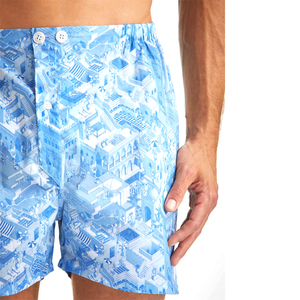 Conjunto de pijama de manga corta para hombre, Conjunto de pijama de verano de alta calidad con logotipo personalizado, conjunto de pantalones cortos informales para hombre - Product Image 5