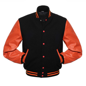 Custom Men's Wool Body Cow Sleeves <b>Long</b> PU Fabric Varsity <b>Jackets</b> <b>Winter</b> Hooded CollegeBaseballjacket for men DDP Shipping - Product Image 5