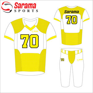 Uniforme de football américain imprimé à manches courtes unisexe 100% polyester Prix populaire Confortable Haute qualité - Product Image 1