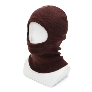 Masques de ski tricotés avec logo brodé personnalisé, couleur unie, casquettes pour femmes et hommes, masque intégral un trou - Product Image 2