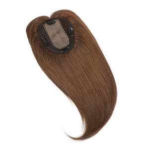 ท็อปเปอร์ผมแท้ยุโรปแบบเรมี่ พร้อมหน้าม้า ฐานไหม สีน้ำตาลเกาลัด # 4 - Product Image 3