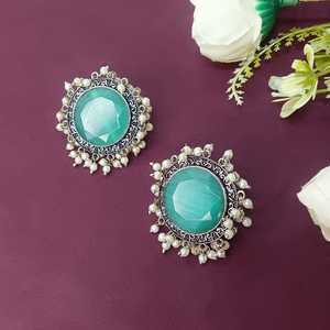 Mayorista DE LA India, Joyería Tradicional para Boda, Conjunto de Pendientes de Gota Oxidados de Metal, Joyería para Mujer - Product Image 2