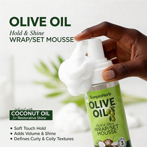 Ensemble de produits coiffants pour cheveux : Mousse coiffante infusée à l'huile d'olive et à l'huile de coco, tenue douce, mousse légère pour cheveux bouclés et crépus - Product Image 6