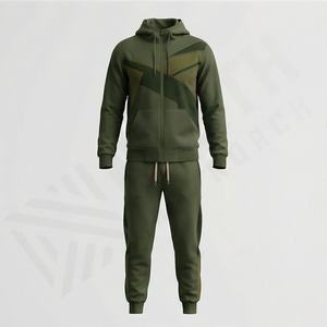 Ensemble de survêtement décontracté pour homme d'hiver, de haute qualité, avec fermeture éclair, capuche respirante, en polaire technique, pour la course à pied, conçu sur mesure, pour la salle de sport et le fitness - Product Image 1