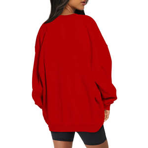 Sweat-shirt en velours côtelé ample et oversize pour femme, à capuche, manches longues, chaud, style streetwear, pour l'automne, avec détails troués - Product Image 6