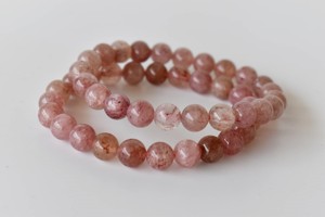 Wholesale Semi Precious Healing Strawberry Quartz Pink Color 8mm Round <b>Beaded</b> <b>Bracelet</b> for Meditation Jewelry - Product Image 2