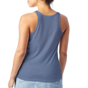 Camiseta sin mangas transpirable para mujer Camiseta corta azul para yoga para mujer - Product Image 2