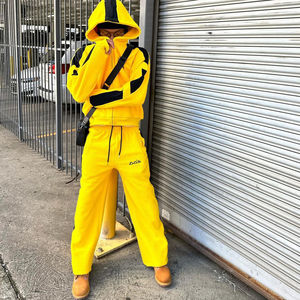 ชุดจ็อกเกอร์แบบมีซิปสั่งทำพิเศษ กางเกงสเวตแพนท์แบบปะติดปะต่อ เสื้อฮู้ดปักลาย กางเกงสไตล์คาร์โก้ทรงบาน เสื้อฮู้ดสเวตเชิ้ต - Product Image 2