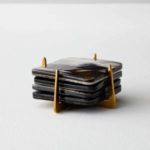 Handmade Classic Style Buffalo Horn Coasters Durable Stylish <b>Rectangle</b> Design for Tea Coffee Juice Wine Restaurants Bars Hotels - Product Image 3