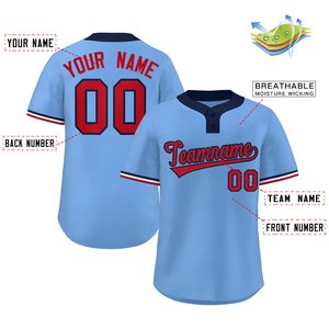 Maillot de baseball chemise d'équipe boutonnée broderie personnalisée matériel sergé nom numéro jeunesse ajustement séchage rapide maille respirante USA Softball - Product Image 4