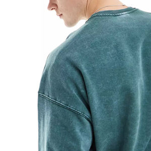 Ropa informal de manga larga, sudadera básica de lavado ácido liso para hombre, sudadera de lavado ácido de algodón de la mejor calidad para hombre - Product Image 5