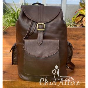2024 New Custom Vintage Genuine Leather Camping Outdoor Travel Hiking Laptop Casual Sports Rucksack Backpack <b>Bag</b> for <b>Men</b> & Women - Product Image 1