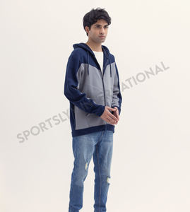 Sweat-shirts à fermeture éclair unisexes 100% coton, couleur unie, polaire d'hiver, sweat-shirts à capuche brodés, streetwear imprimé, décontracté, uni, teinture unie - Product Image 2