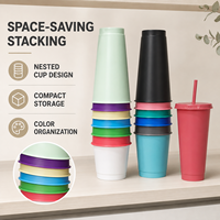 Gobelet à café en plastique réutilisable, écologique, sans BPA, avec couvercle, logo personnalisé, cadeau d'entreprise promotionnel, capacité de 601 à 700 ml