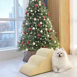 [AllmioPet] Escalier pour animaux de compagnie en tissu beige nuage, 3 marches, AMP 3 BE, marches pour chiens et chats pour l'accès aux meubles et la protection des articulations - Product Image 4