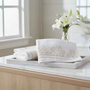 Serviette de bain et de toilette de luxe 100% coton velours turc, motif Cinar, 50x90cm, 500 GSM, super absorbante, logo personnalisé, cadeau MYT-EX - Product Image 6