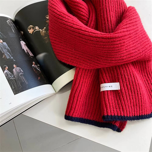 Fine Knitted Winter Scarf <b>Women</b> Solid Color Lightweight Eco-Friendly Outdoor Warm <b>Shawl</b> Soft 100% Cotton Scarf - Product Image 3