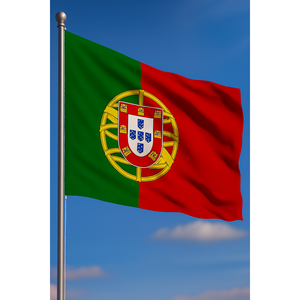 Drapeau d'extérieur personnalisé du Portugal 3x5 pieds, imprimé numériquement en polyester, avec mât en aluminium - Product Image 3