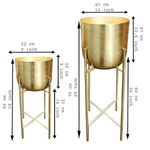 Wholesale Premium Quality Gold Metal Planter Designer for Floor Home and Garden Decoration By HF <b>CRAFTS</b> - Product Image 4