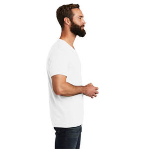 Hombres Transpirable Cuello en V Pima Algodón Jersey Camisetas Blanco - Product Image 3