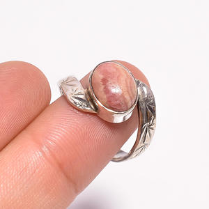 Anillo clásico de Plata de Ley 925, piedra preciosa de Rodocrosita de corte ovalado para compromiso, aniversario de boda o regalo de fiesta - Product Image 3