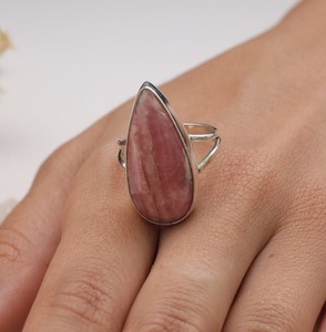 925 Sterling Silver Handmade Gemstone Rhodo Chrosite Spinner Ring Jewelry 925 <b>Stamped</b> Sterling Silver Natural Designer Jewelry - Product Image 2