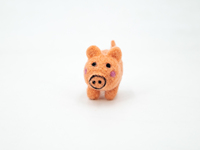Figurine de cochon en feutre aiguilleté fait main de 5 cm, mini jouet en peluche, figurine animale en laine, adorable cochonnet, ornement, cadeau artisanal DIY, décorations pour la maison
