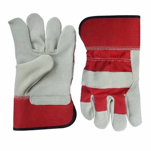 Gants de tronçonneuse résistants aux coupures en cuir de chèvre main gauche tronçonneuse sécurité Durable Duty gants de travail lourds noir rouge - Product Image 2