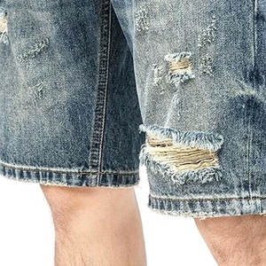 <b>Top</b> Manufacturer's Comfortable 100% Cotton Custom Logo Men <b>Distressed</b> Shorts Mid Solid Pattern Plain Dyed Canvas Breathable - Product Image 6