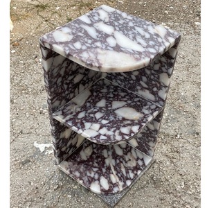 Support de table pour bureau à domicile moderne avec solution de rangement élégante à deux niveaux Meilleure vaisselle minimaliste en pierre blanche texturée naturelle - Product Image 6