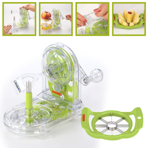 Transparent Manual Apple Peeler Slicer <b>Set</b> <b>Hand</b> Crank Rotary Fruit Peeling <b>Tool</b> With Apple Cutter - Product Image 1