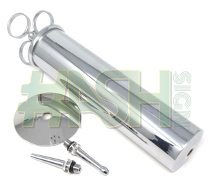 Jeringa manual duradera de tres anillos con diseño de signo de hash para irrigación externa, certificada CE, para uso clínico, acabado de latón cromado (3 tamaños) - Product Image 4