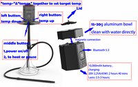 Chicha sans charbon pour chambre d'hôtel, chicha électrique portable de voyage, dispositif de fumage sûr en intérieur, chicha à chaleur instantanée pour le camping
