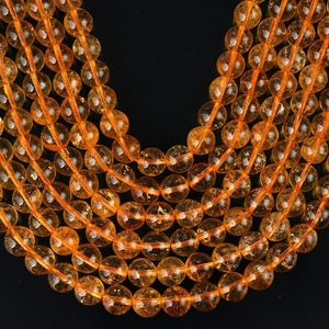Citrine naturelle lisse perles rondes Citrine perles de pierres précieuses en vrac pour la fabrication de bijoux au prix de gros 4mm 6mm 8mm 10mm en vrac - Product Image 6