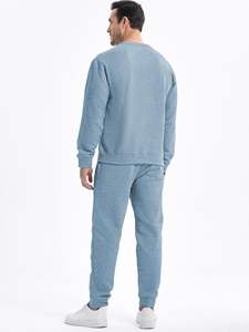 Survêtement à manches longues pour homme 100% coton pull élégant hommes survêtement décontracté Jogging costumes entraînement à capuche et survêtements - Product Image 4